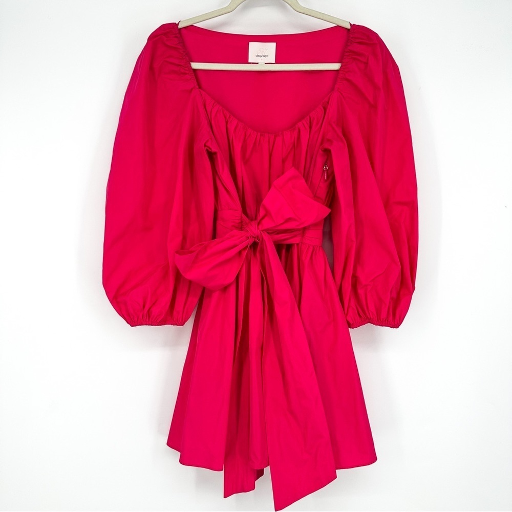 Cinq a Sept Delilah Pink Azalea Puff Sleeve Mini Dress Size 8